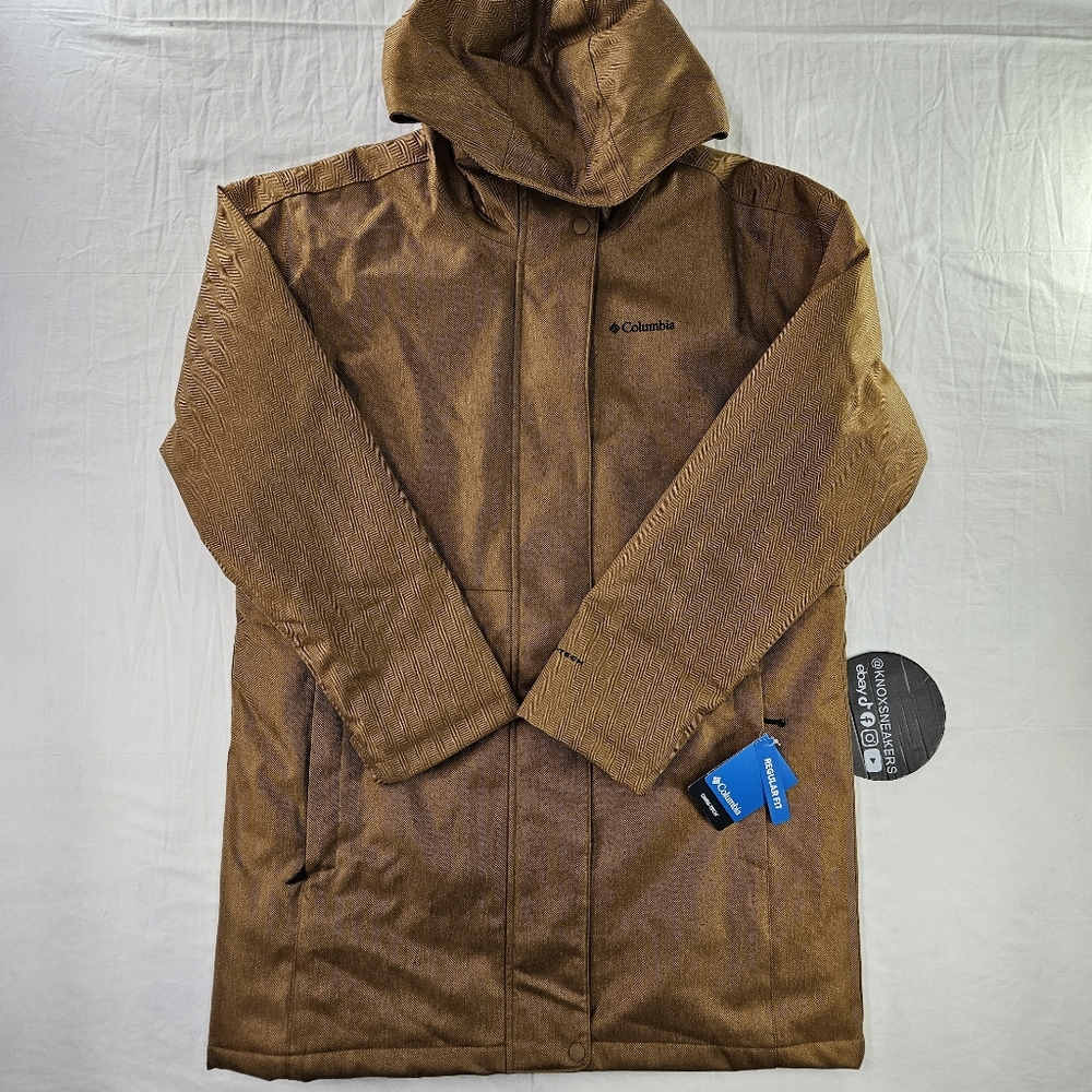Columbia Portland Point Parka Camel Brown Herringbone Jacket Women's Size Large